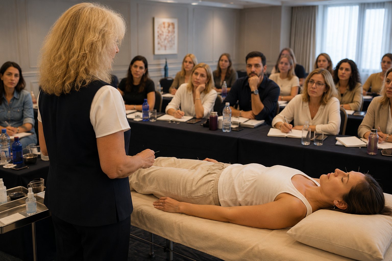 Démonstration clinique en direct devant les participants d'une Masterclass AcuSeminars